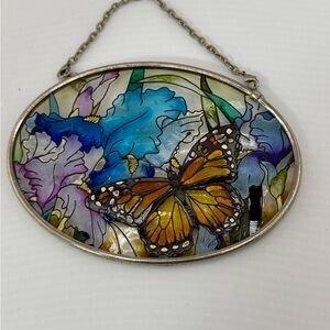 Stained Glass Butterfly and Floral Art